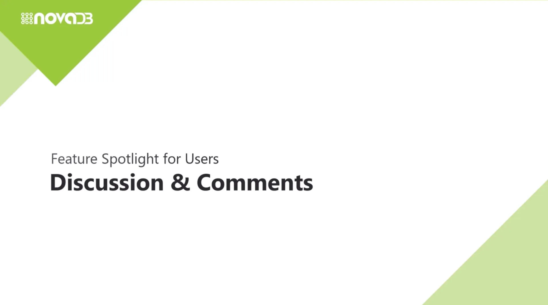 Discussion and Comments in NovaDB