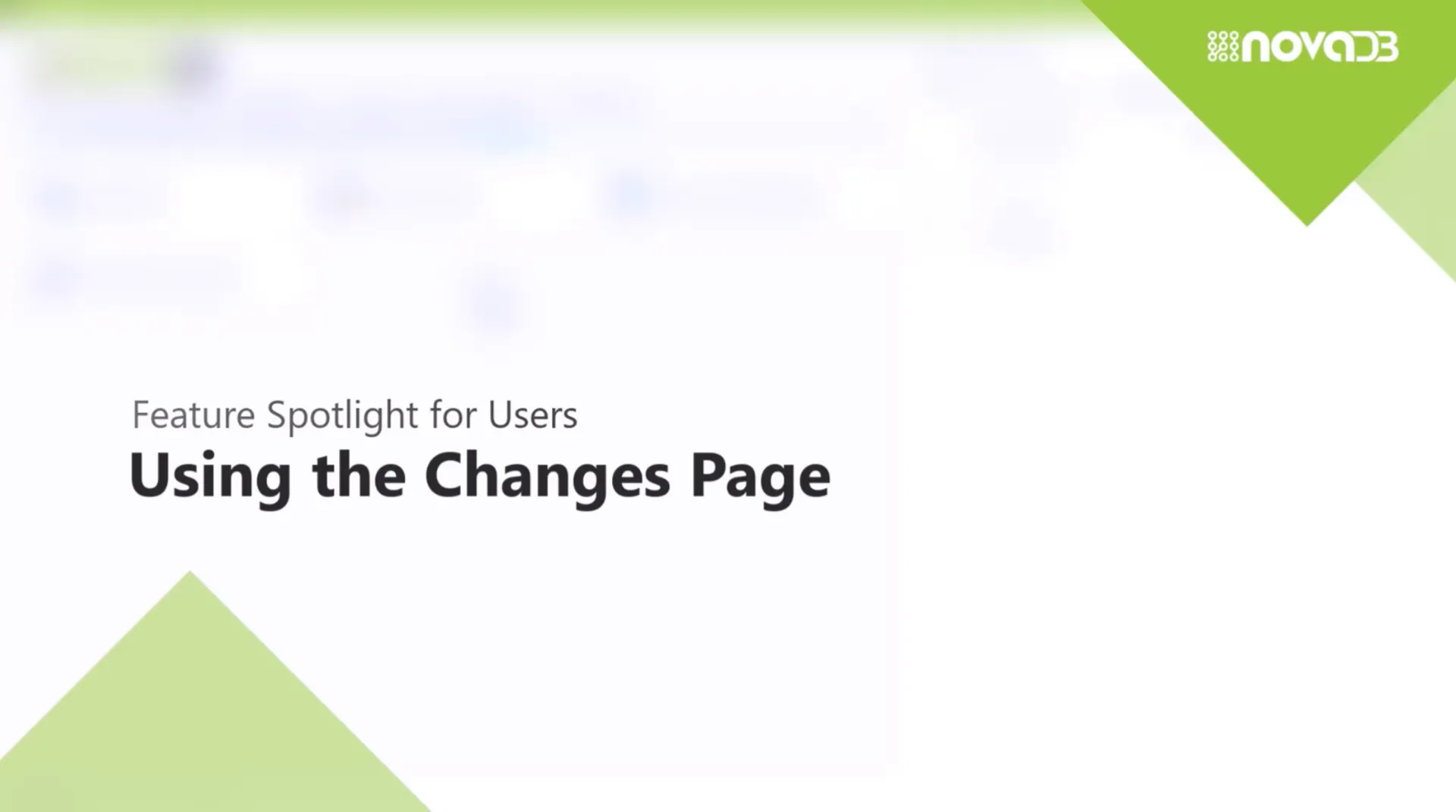 Stay in Control of Every Update – with the Changes Page in NovaDB
