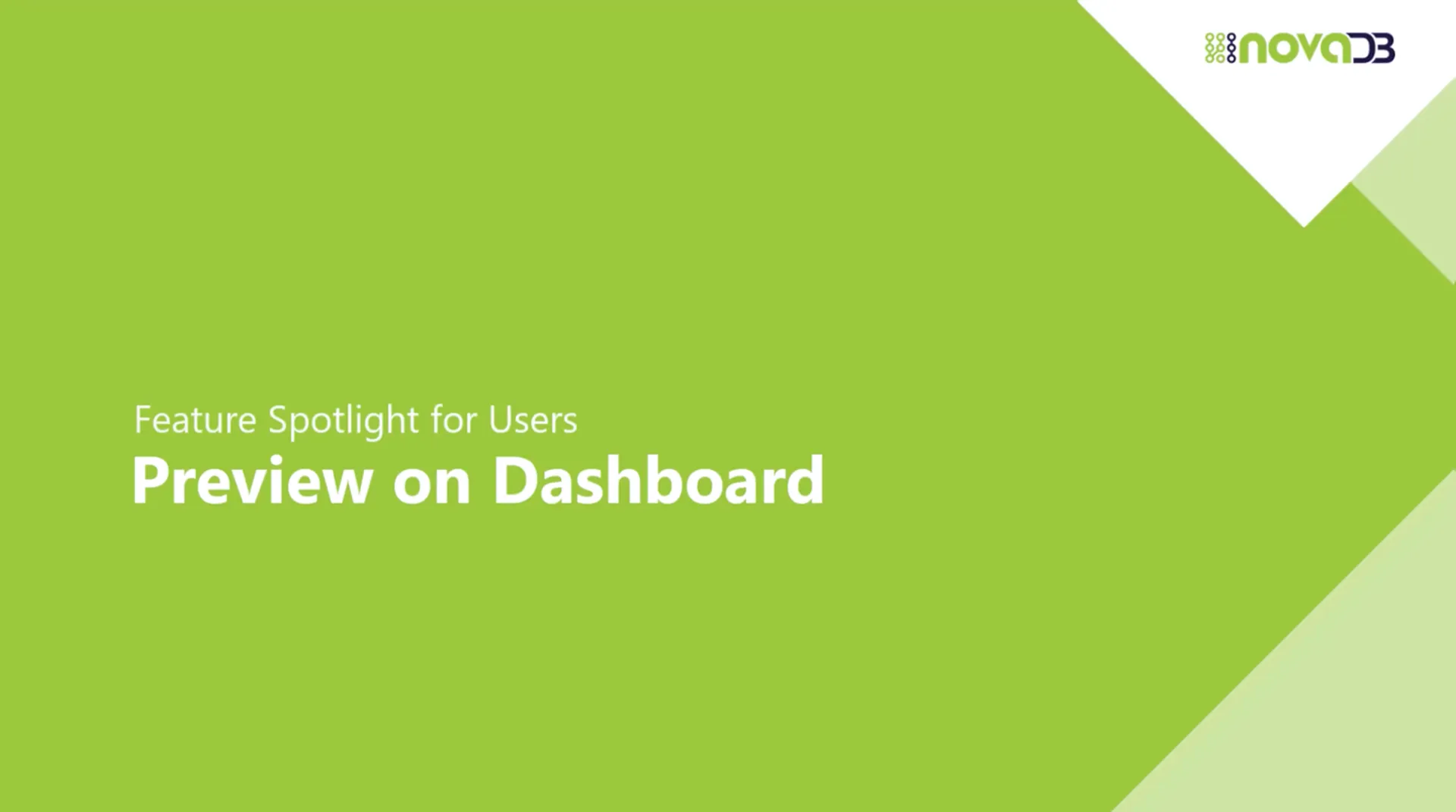 Visual Clarity at a Glance: Dashboard Preview in NovaDB